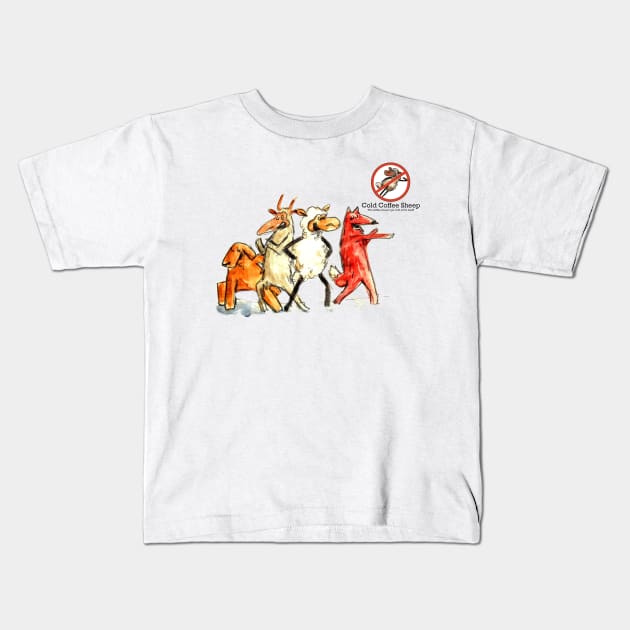 Team Cold Coffee Sheep Kids T-Shirt by kaldkaffisauen